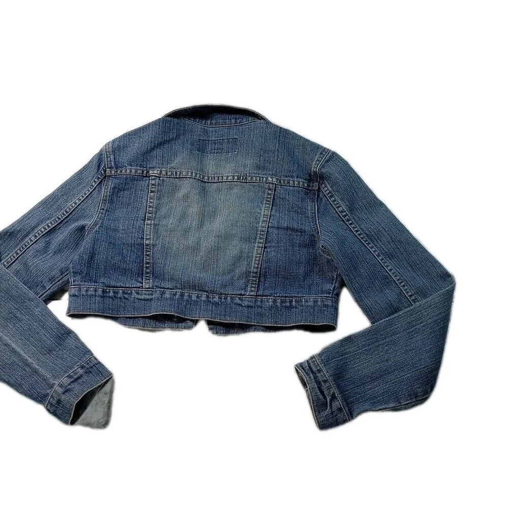 R4R Jeans  Jacket Medium Wash Girl Jean Crop Jacket Sz M